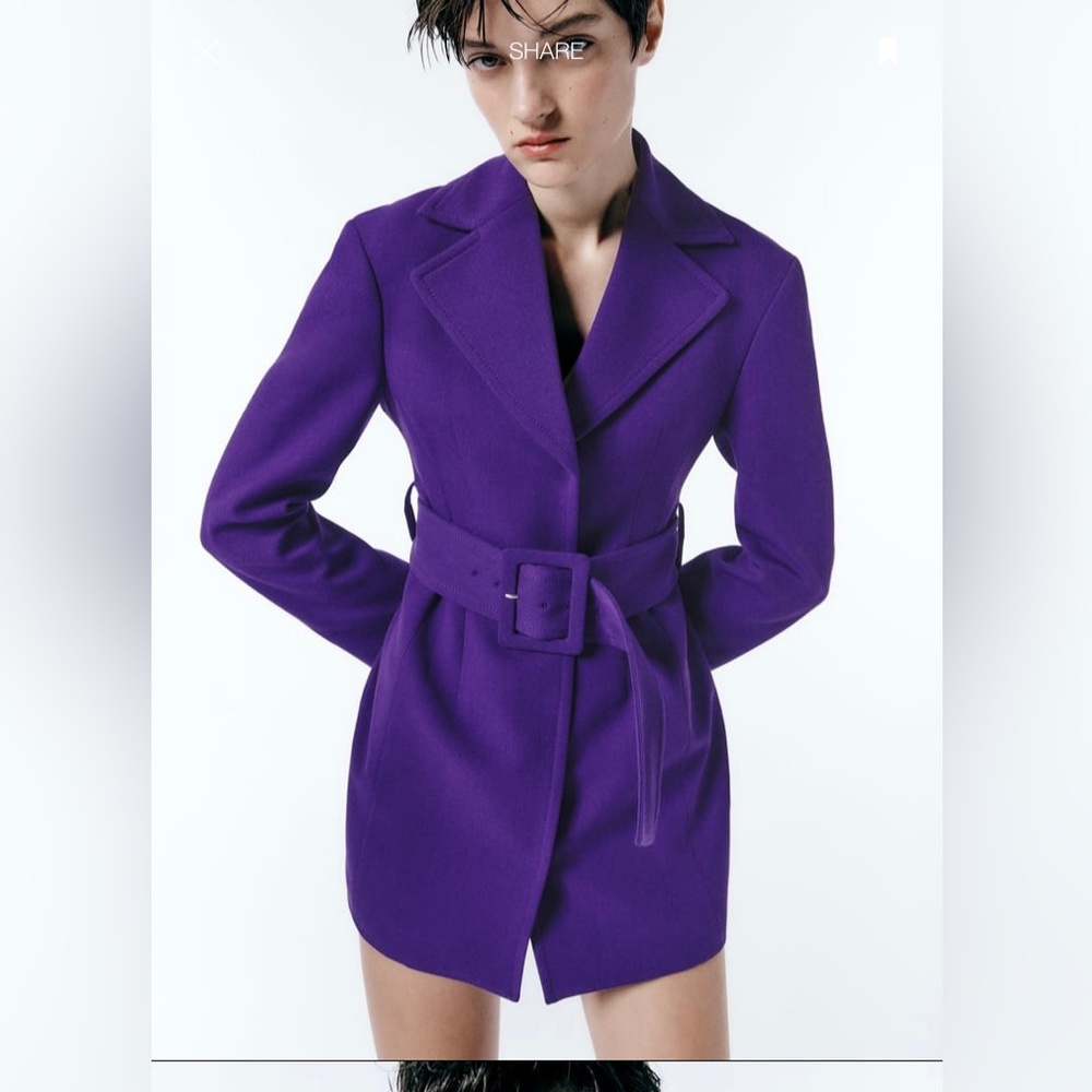 Zara Purple Blazer Dress Small New With Tags